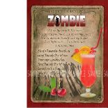 Zombie Cocktail Authentic Recipe Large Metal Wall Art