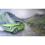 Ford Escort Green Mexico MK 1 1970's Metal Wall Art