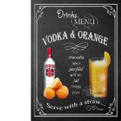 Vodka & Orange Classic Pub Drink Large Metal Wall Art.