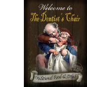 The Dentists Chair Traditional Style Pub Sign Large Metal Wall Art.