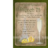 French 75 Cocktail Authentic Recipe Large Metal Wall Art