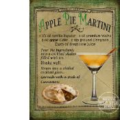 Apple Pie Martini Cocktail Authentic Recipe Large Metal Wall Art