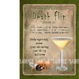 Death Flip Cocktail Authentic Recipe Large Metal Wall Art