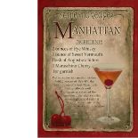 Manhattan Cocktail Authentic Recipe Large Metal Wall Art