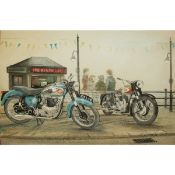 BSA M20 and A10 Iconic Motorbike Large Metal Wall Art