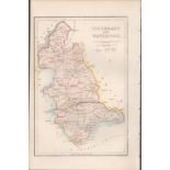 Antique Engraving 1850’s Map Tipperary & Waterford Ireland