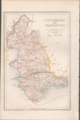 Antique Engraving 1850’s Map Tipperary & Waterford Ireland