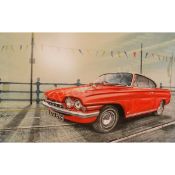 Ford Consul Capri British Iconic Car Era Metal Wall Art.