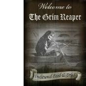 The Grim Reaper Traditional Style Pub Sign Large Metal Wall Art.