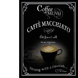 Caffe Macchiato Classic Pub Coffee Range Large Metal Wall Art.