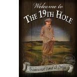 The 19th Hole Traditional Style Pub Sign Metal Wall Art.