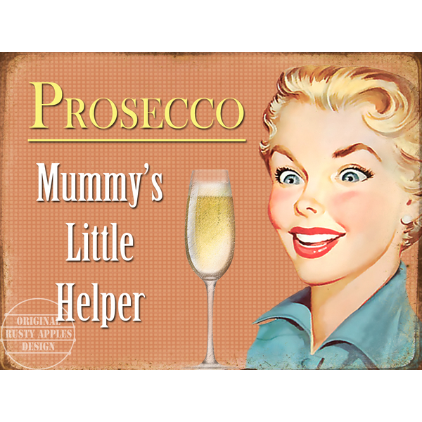 Prosecco Mummy's Little Helper Large metal Wall Art