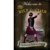 The Kilt & Club Traditional Style Pub Sign Large Metal Wall Art.