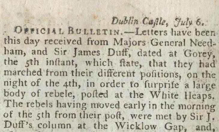 Body of 5,000 Rebels Escaped from Wexford 1798 Rebellion Newspaper - Image 3 of 5