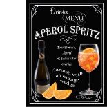 Aperol Spritz Classic Pub Drink Large Metal Wall Art.