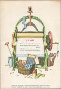 Double Sided Guinness Print 1956 "" The Kitchen & Mangle""A Genuine Double Sided Lithographed Colou.