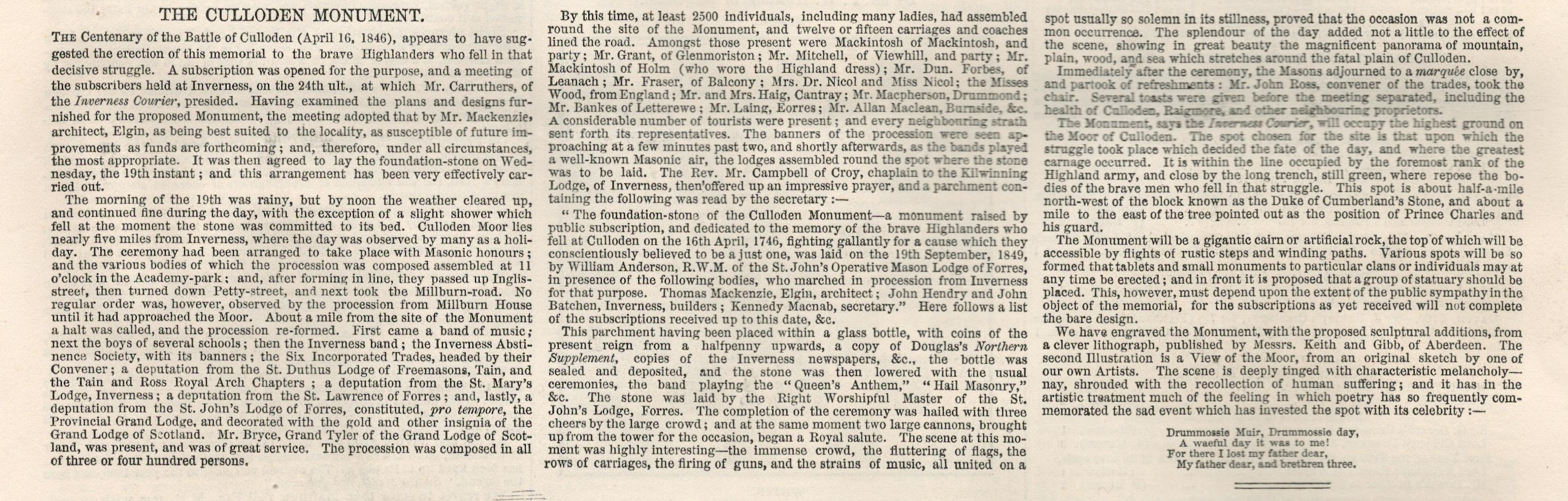 100th Anniversary Battle Of Culloden Antique 1849 Newspaper. - Image 3 of 5