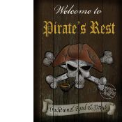 The Pirates Rest Traditional Style Pub Sign Large Metal Wall Art