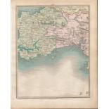 Cardigan Tenby Pembroke Carmarthen -John Cary's Antique 1794 Map.