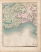 Cardigan Tenby Pembroke Carmarthen -John Cary's Antique 1794 Map.