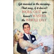 Get Married In The Morning Funny Large Metal Wall Art