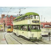 Blackpool No 720 Vintage Tram Large Metal Wall Art