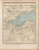 Firth of Forth Fife & Lothian Edinburgh John Cary's Antique 1749 Map.