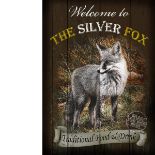 The Silver Fox Traditional Style Pub Sign Large Metal Wall Art