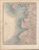 Lancashire Coast Blackpool Lancaster - John Carys Antique 1794 Map.
