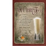 New Orleans Fizz Cocktail Authentic Recipe Large Metal Wall Art