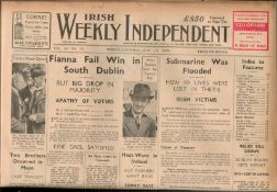 1939 Irish Paper Sean Russell IRA Chief Of Staff Arrested Detroit USA.
