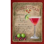 Cosmopolitan Cocktail Authentic Recipe Large Metal Wall Art