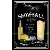 Snowball Classic Pub Drink Large Metal Wall Art.