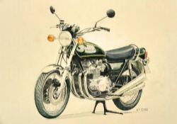 Kawasaki Z900. 1970s King of the Road Large Metal Wall Art