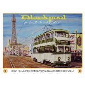 Blackpool Sea & Sand Vintage Tram Large Metal Wall Art