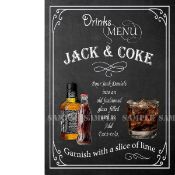Jack & Coke Classic Pub Drink Large Metal Wall Art.