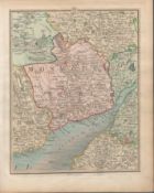 Bristol, Newport, Cardiff, Monmouth, - John Cary’s Antique 1794 Map.