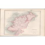 Antique Engraving 1850’s Coloured Map Co Donegal Ireland