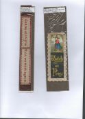 2 Victorian Silk Stitched Bookmarks
