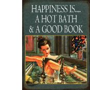 Happiness is a Good Bath Funny Large Metal Wall Art.