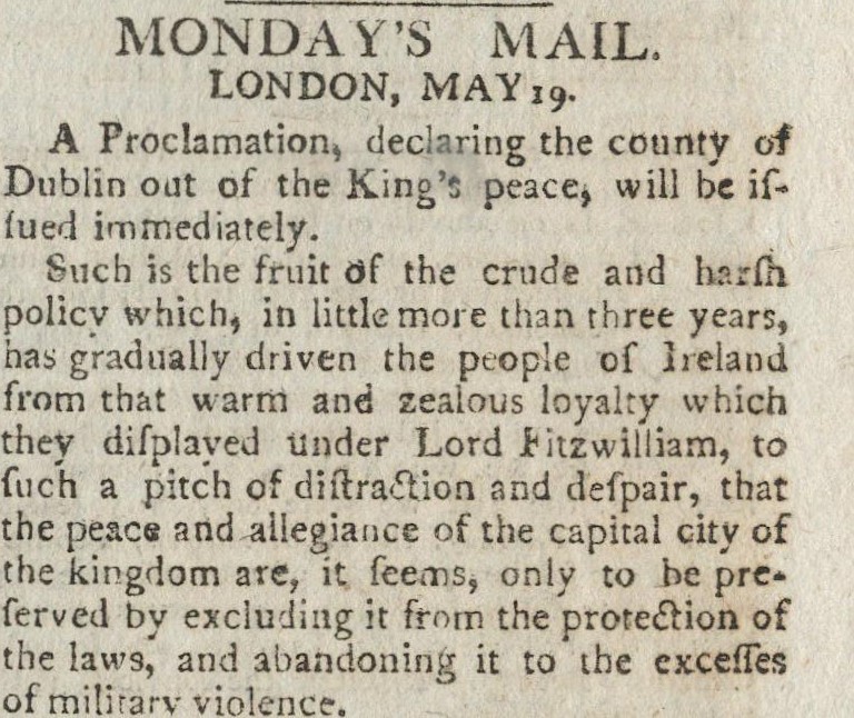 The King has Proclaimed Entire County of Dublin is in a State of Rebellion 1798 - Image 2 of 4