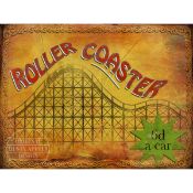 Roller Coaster Fairground Large Metal Wall Art.