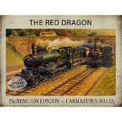 The Red Dragon Steam Train Large Metal Wall Art