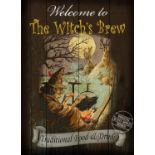 The Witches Brew Traditional Style Pub Sign Large Metal Wall Art