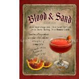 Blood & Sand Cocktail Authentic Recipe Large Metal Wall Art
