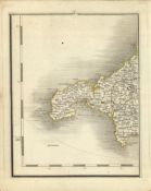 Penzance, St Ives, Redruth, Lands’ End, John Cary’s Antique 1794 Map.