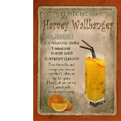 Harvey Wallbanger Cocktail Authentic Recipe Large Metal Wall Art