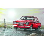 Ford Escort Mexico MK 1 British Iconic Car Era Metal Wall Art.