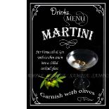 Martini Classic Pub Drink Large Metal Wall Art.