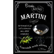 Martini Classic Pub Drink Large Metal Wall Art.